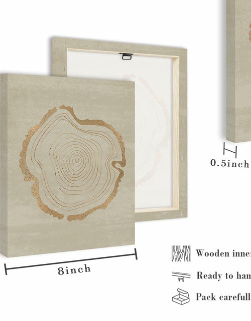Load image into Gallery viewer, Anyzal Tree Ring Canvas Wall Art 6 Panels Gray 8x10 inches
