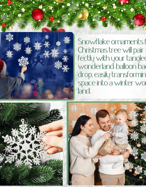 Load image into Gallery viewer, Fullhawl 3D Snowflake Christmas Ornaments Set 12 Pcs Silver Decoration
