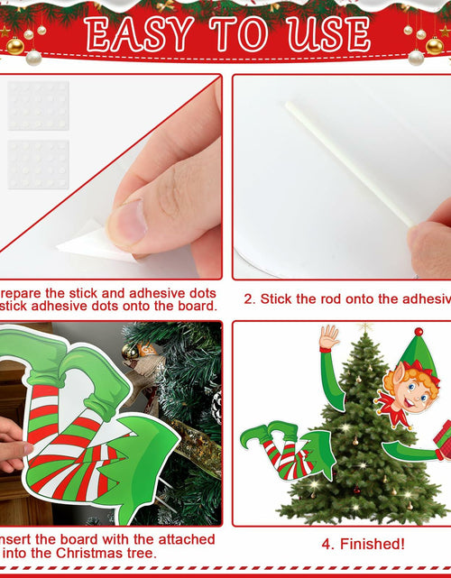 Load image into Gallery viewer, Lonfliness Elf Christmas Tree Topper 4pcs Xmas Holiday Decor Set
