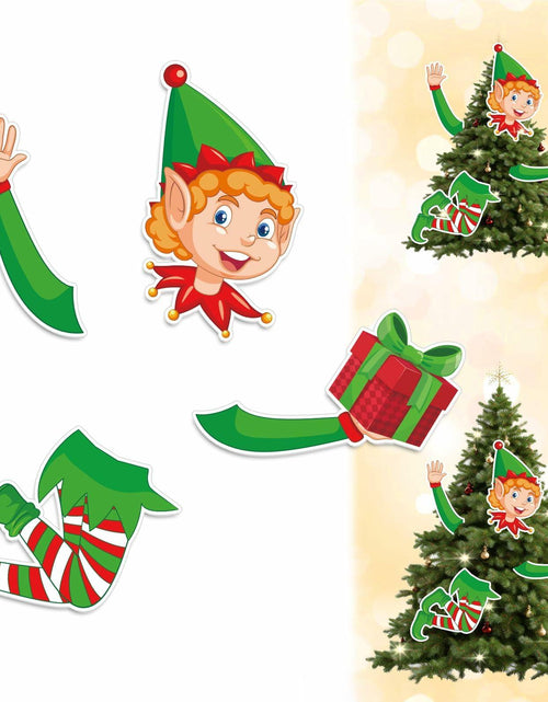 Load image into Gallery viewer, Lonfliness Elf Christmas Tree Topper 4pcs Xmas Holiday Decor Set
