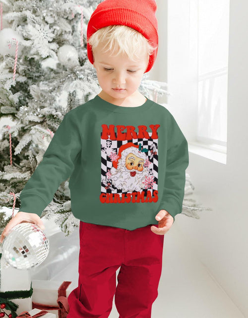 Load image into Gallery viewer, C&amp;M WODRO Toddler Christmas Santa Sweatshirt Pants Set Green Size 5-6 Years
