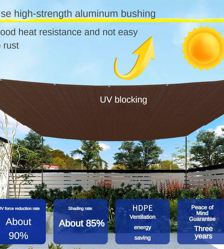 Demoul Shade Sail Rectangle Canopy 185GSM UV Block Wheat 9.84'x9.84'