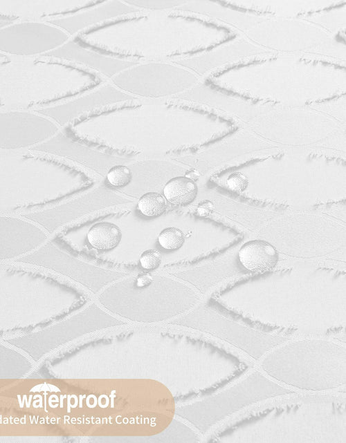 Load image into Gallery viewer, QiyI White Small Stall Shower Curtain Tassel Tufted Geometric 36x72 Inch
