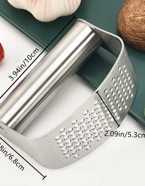 Load image into Gallery viewer, FATUXZ 3-Piece Stainless Steel Garlic Press Set with Silicone Peeler
