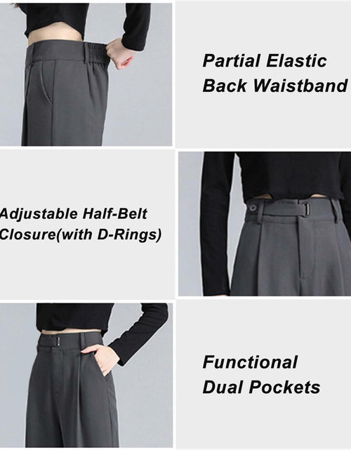 Load image into Gallery viewer, Betusline Womens Business Casual Wide Leg Long Dress Pants Brown Size Small
