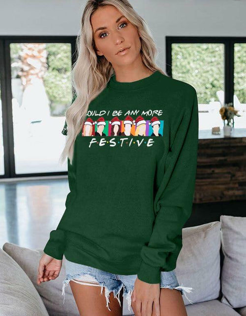 Load image into Gallery viewer, FASHGL Christmas Friends Sweatshirt Women Green Long Sleeve XX Large
