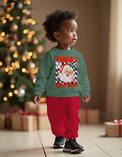 Load image into Gallery viewer, C&amp;M WODRO Toddler Christmas Santa Sweatshirt Pants Set Green Size 5-6 Years
