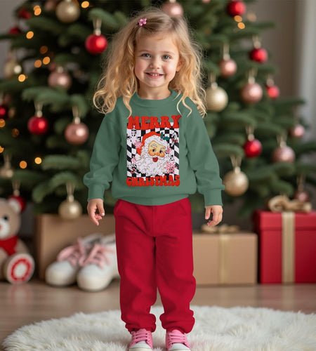 C&M WODRO Toddler Christmas Santa Sweatshirt Pants Set Green Size 5-6 Years