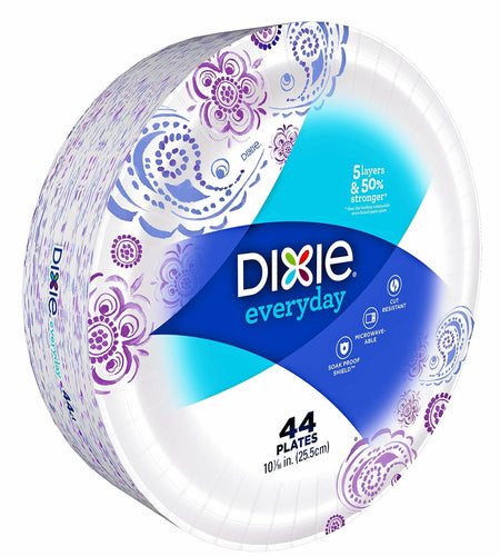 Dixie Disposable Paper Plates 10 1/16 Inch 44 Count