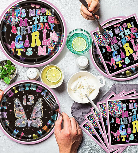 Its Me Birthday Girl Tableware Plates Napkins Party Supplies Pink 24 Count