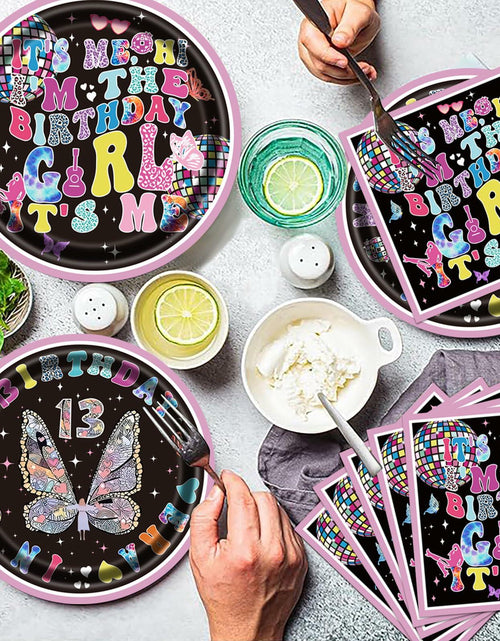 Load image into Gallery viewer, Its Me Birthday Girl Tableware Plates Napkins Party Supplies Pink 24 Count
