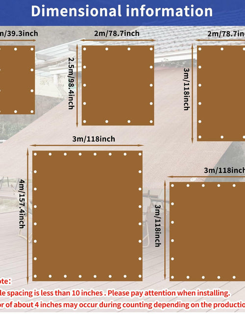 Load image into Gallery viewer, Demoul Shade Sail Rectangle Canopy 185GSM UV Block Wheat 9.84'x9.84'

