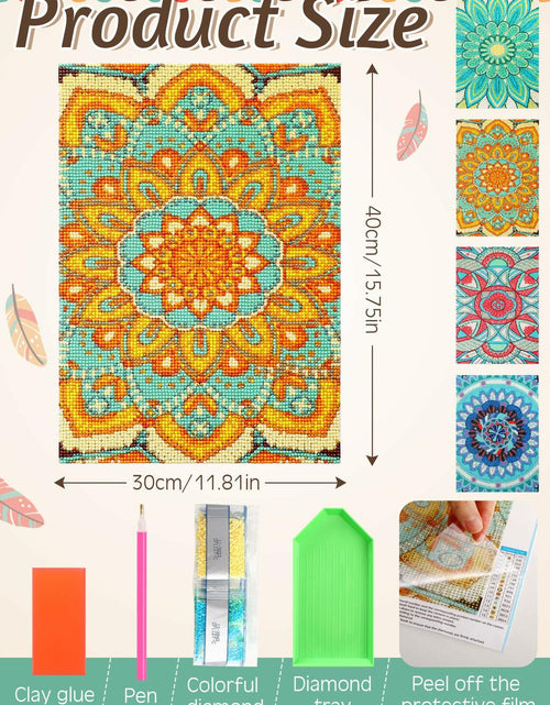 Load image into Gallery viewer, Tioncy 4 Pcs Diamond Painting Kits 11.8x15.8in Mandala Flower Wall Art
