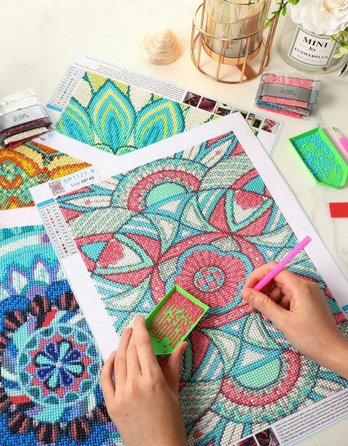 Load image into Gallery viewer, Tioncy 4 Pcs Diamond Painting Kits 11.8x15.8in Mandala Flower Wall Art
