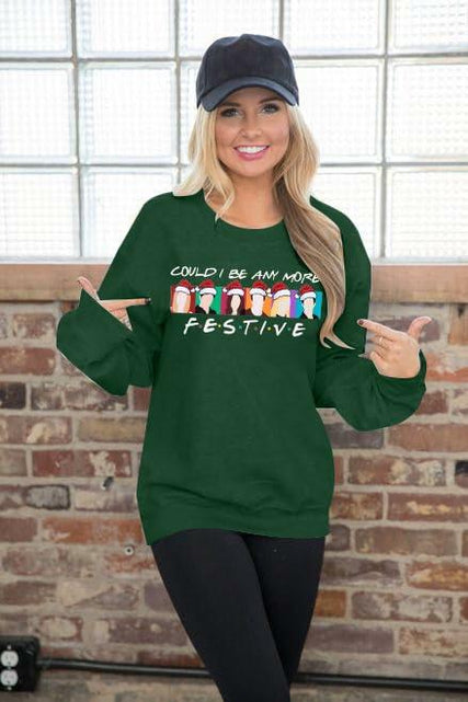 Load image into Gallery viewer, FASHGL Christmas Friends Sweatshirt Women Green Long Sleeve XX Large
