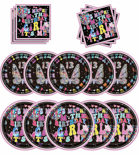 Its Me Birthday Girl Tableware Plates Napkins Party Supplies Pink 24 Count