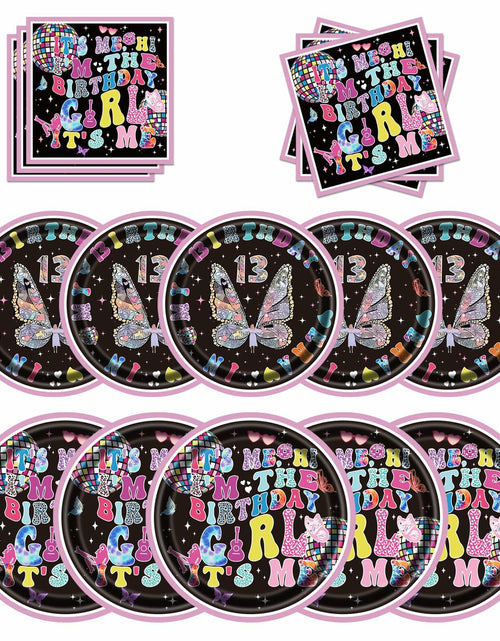 Load image into Gallery viewer, Its Me Birthday Girl Tableware Plates Napkins Party Supplies Pink 24 Count
