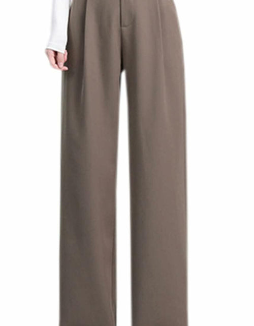 Load image into Gallery viewer, Betusline Womens Business Casual Wide Leg Long Dress Pants Brown Size Small
