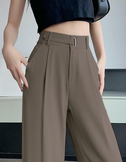 Load image into Gallery viewer, Betusline Womens Business Casual Wide Leg Long Dress Pants Brown Size Small
