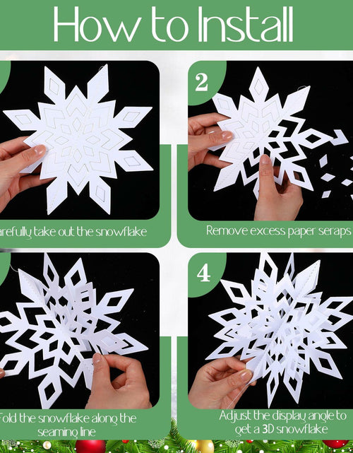 Load image into Gallery viewer, Fullhawl 3D Snowflake Christmas Ornaments Set 12 Pcs Silver Decoration
