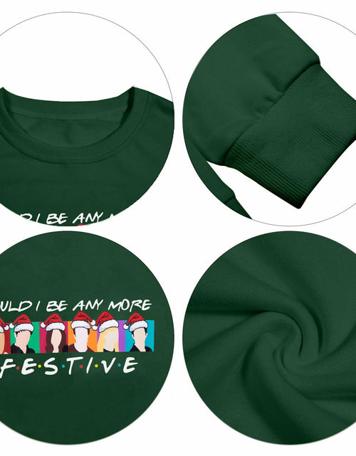 Load image into Gallery viewer, FASHGL Christmas Friends Sweatshirt Women Green Long Sleeve XX Large
