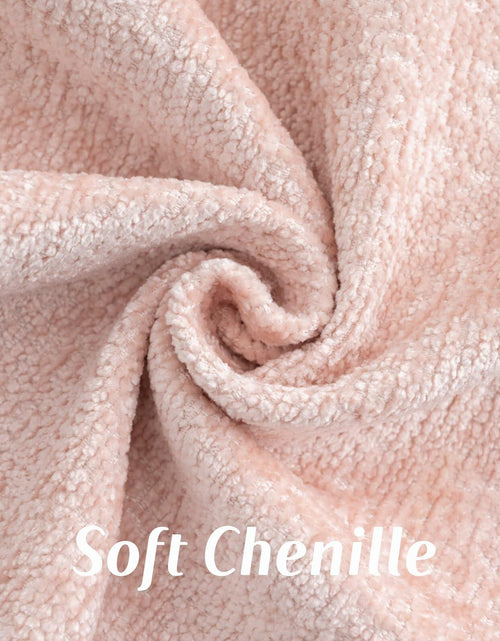 Load image into Gallery viewer, FUTEI Pink Chenille Throw Pillow Covers 22x22 Inch Set of 2 Soft Cozy Edge
