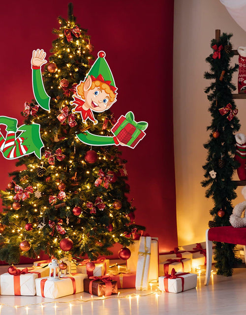 Load image into Gallery viewer, Lonfliness Elf Christmas Tree Topper 4pcs Xmas Holiday Decor Set
