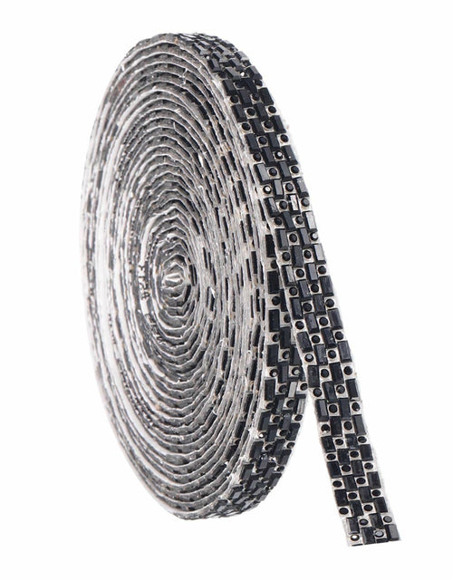 Load image into Gallery viewer, MECCANIXITY 10mm Self Adhesive Crystal Rhinestone Ribbon 5 Yards Black
