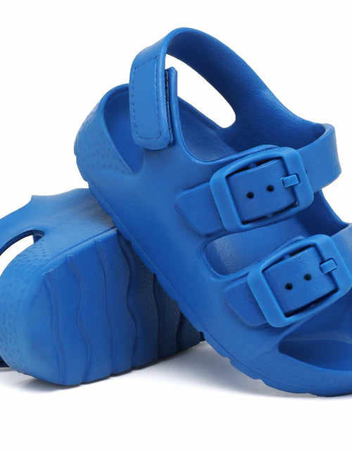 Load image into Gallery viewer, INMINPIN Toddler Buckle Sandals Comfort Open Toe Adjustable Strap Blue Size 5
