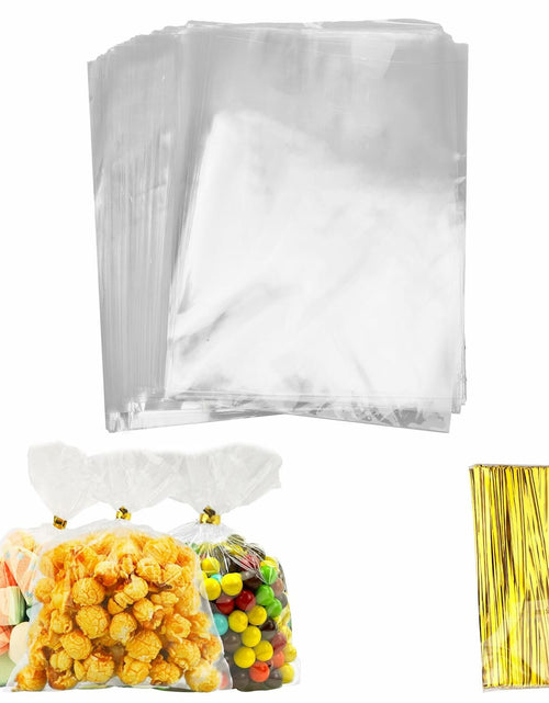 Load image into Gallery viewer, Clear Cellophane Gift Bags 5x7 Inch 200 Pcs with Twist Ties

