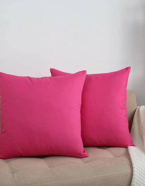 Load image into Gallery viewer, TangDepot Cotton Canvas Throw Pillow Cover 24x24 Hot Pink 1 Count
