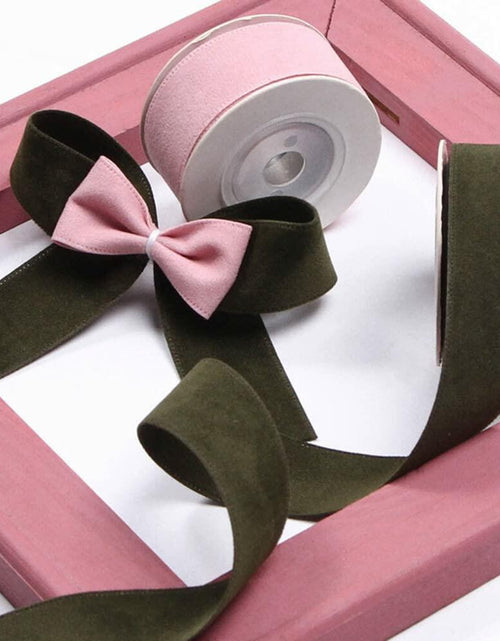 Load image into Gallery viewer, LATUROP 1in Wine Double Face Velvet Ribbon 10 Yards Roll for Crafts
