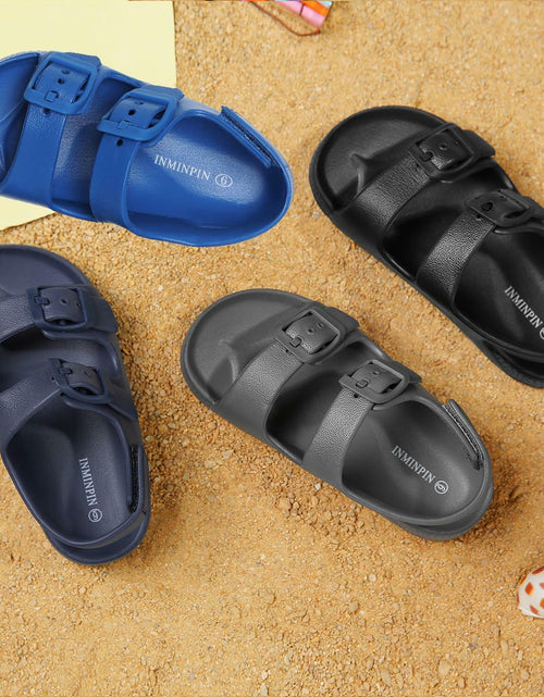 Load image into Gallery viewer, INMINPIN Toddler Buckle Sandals Comfort Open Toe Adjustable Strap Blue Size 5
