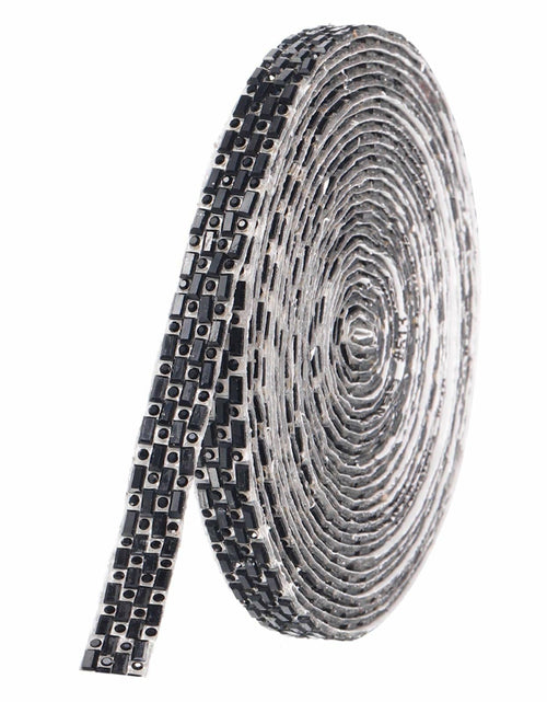 Load image into Gallery viewer, MECCANIXITY 10mm Self Adhesive Crystal Rhinestone Ribbon 5 Yards Black
