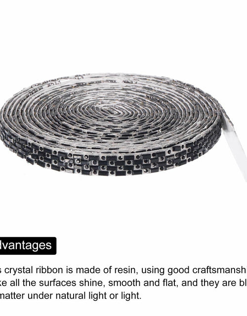Load image into Gallery viewer, MECCANIXITY 10mm Self Adhesive Crystal Rhinestone Ribbon 5 Yards Black
