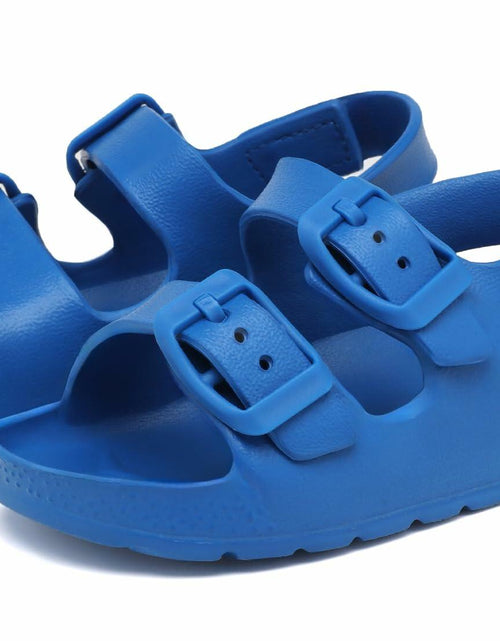 Load image into Gallery viewer, INMINPIN Toddler Buckle Sandals Comfort Open Toe Adjustable Strap Blue Size 5
