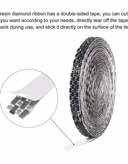 Load image into Gallery viewer, MECCANIXITY 10mm Self Adhesive Crystal Rhinestone Ribbon 5 Yards Black
