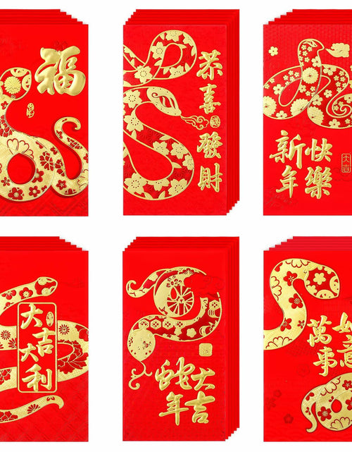 Load image into Gallery viewer, Marspark 36pcs 2025 Lunar Snake Year Red Envelopes Lucky Money Red
