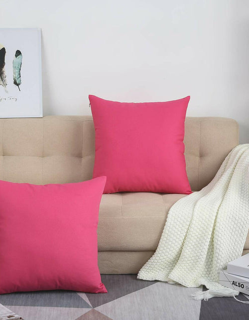 Load image into Gallery viewer, TangDepot Cotton Canvas Throw Pillow Cover 24x24 Hot Pink 1 Count
