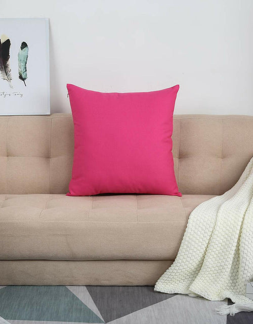 Load image into Gallery viewer, TangDepot Cotton Canvas Throw Pillow Cover 24x24 Hot Pink 1 Count
