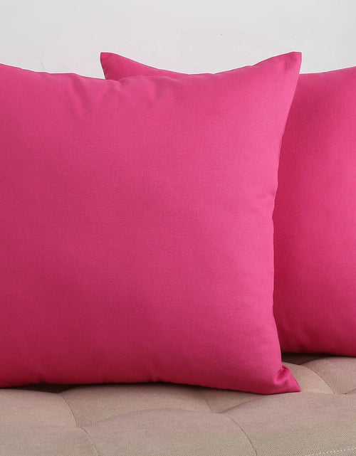 Load image into Gallery viewer, TangDepot Cotton Canvas Throw Pillow Cover 24x24 Hot Pink 1 Count
