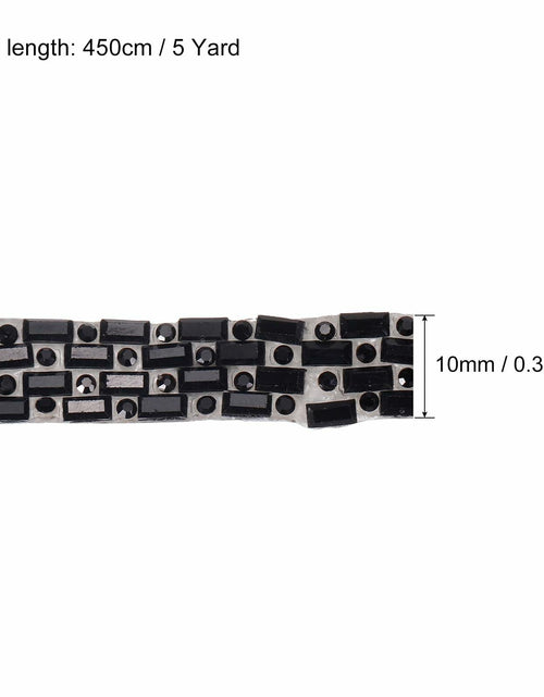 Load image into Gallery viewer, MECCANIXITY 10mm Self Adhesive Crystal Rhinestone Ribbon 5 Yards Black
