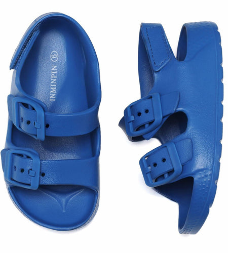 INMINPIN Toddler Buckle Sandals Comfort Open Toe Adjustable Strap Blue Size 5