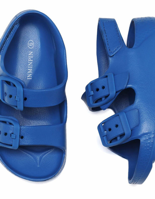 Load image into Gallery viewer, INMINPIN Toddler Buckle Sandals Comfort Open Toe Adjustable Strap Blue Size 5
