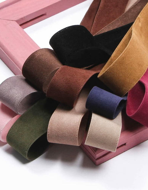 Load image into Gallery viewer, LATUROP Double Face Velvet Ribbon 1in x 10yd Black for DIY Crafts
