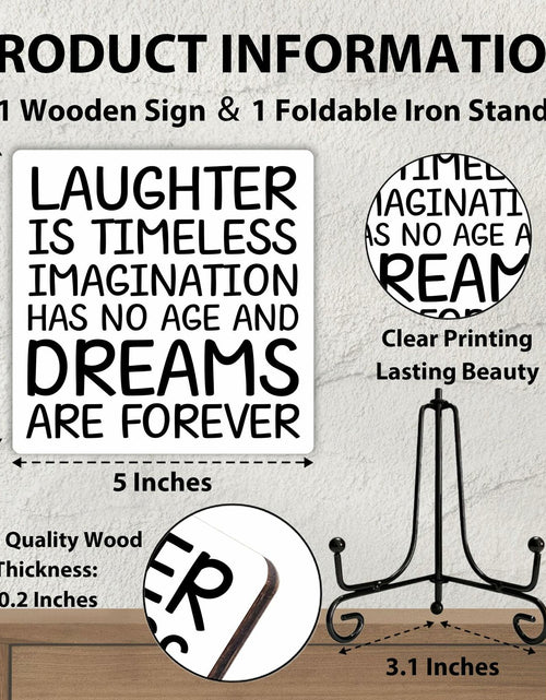 Load image into Gallery viewer, Funny Desk Decor Laughter is Timeless Sign Home Office 5x5 Inches

