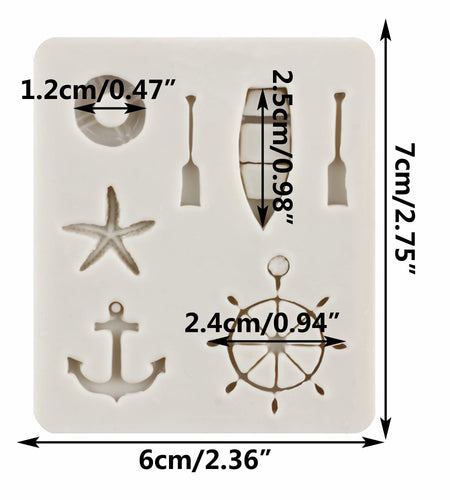 YANQINMS Silicone Rudder Anchor Sea Oar Fondant Mold for Cake Decorating