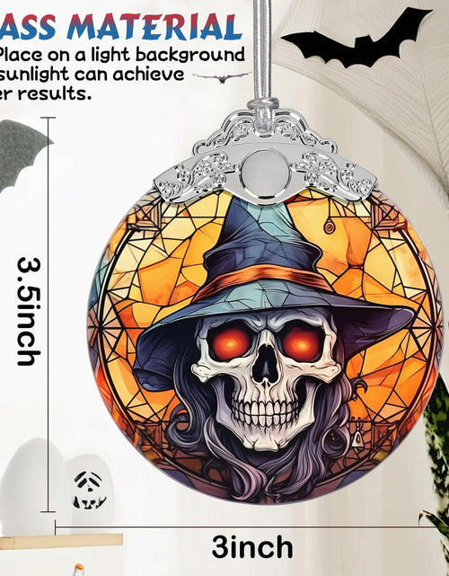 Load image into Gallery viewer, Terrifying Skull Christmas Ornament Stained Glass Holiday Decoration

