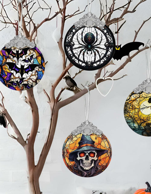 Load image into Gallery viewer, Terrifying Skull Christmas Ornament Stained Glass Holiday Decoration
