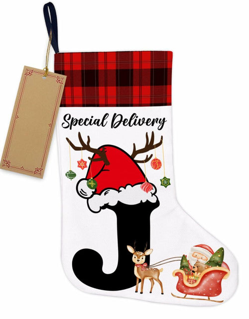 Load image into Gallery viewer, TSUYAWU Letter J Christmas Stocking Holiday Decoration 18x12 Inch
